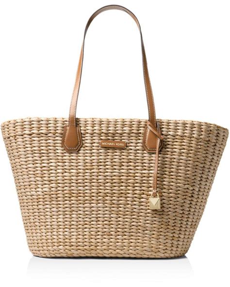 michael kors malibu woven tote|Malibu Large Straw Tote Bag .